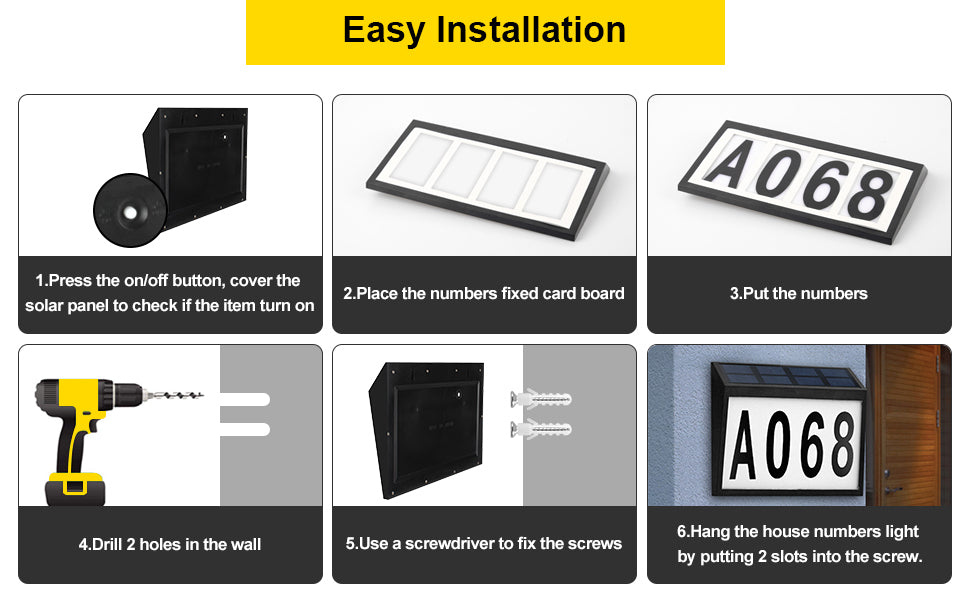 How to Install Solar Powered Address Sign Light on a Wall - Step-by-Step Guide